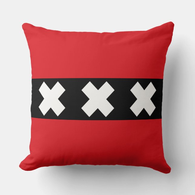 Flag of Amsterdam Throw Pillow (Front)