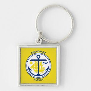 Flag of Anchorage, Alaska Keychain