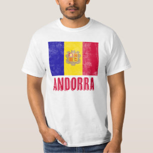Flag of Andorra Grunge/"Distressed" Look T-Shirt