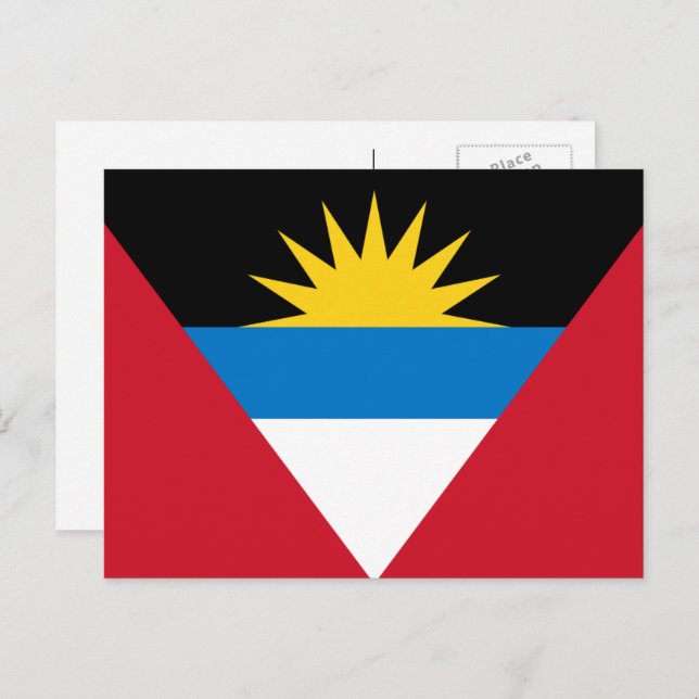 Flag of Antigua and Barbuda, Antiguan Barbudan Postcard (Front/Back)