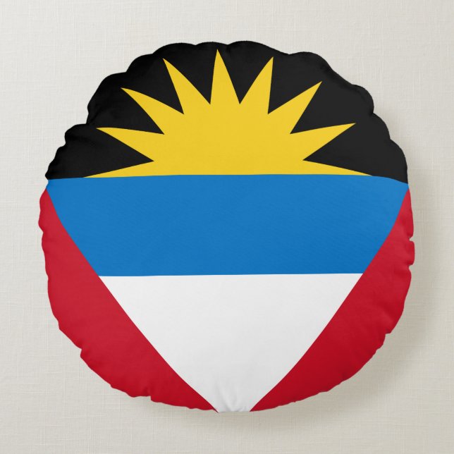Flag of Antigua and Barbuda Round Pillow (Front)
