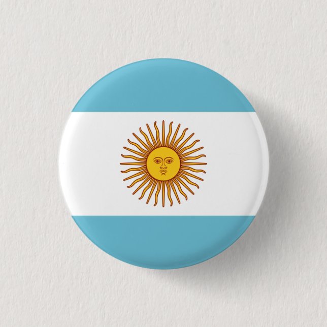 Flag of Argentina 1 Inch Round Button (Front)