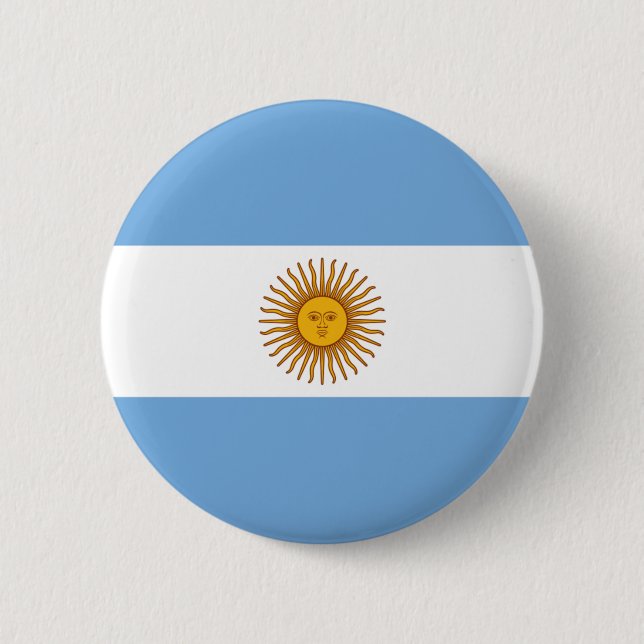 Flag of Argentina - Bandera de Argentina 2 Inch Round Button (Front)