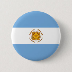 Flag of Argentina Bandera De Argentina 2 Inch Round Button