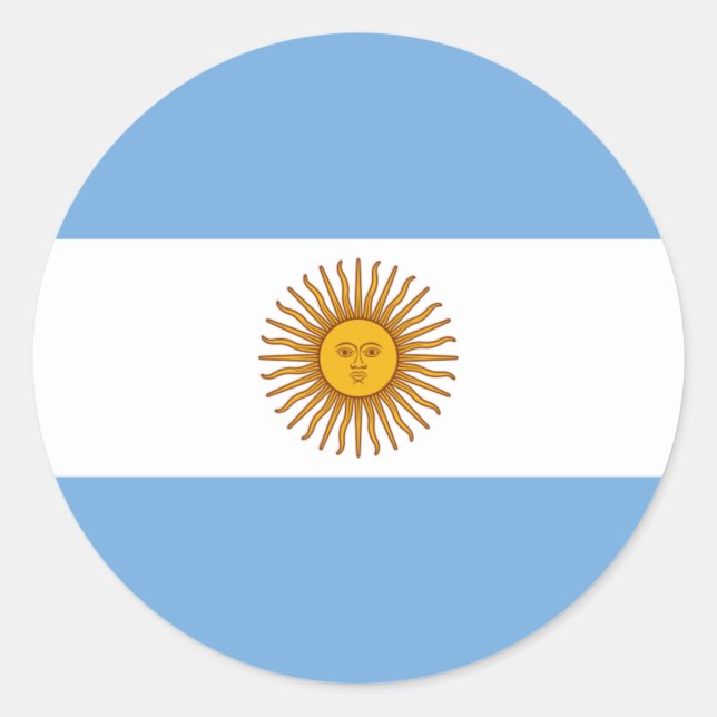 Flag of Argentina - Bandera de Argentina Classic Round Sticker (Front)