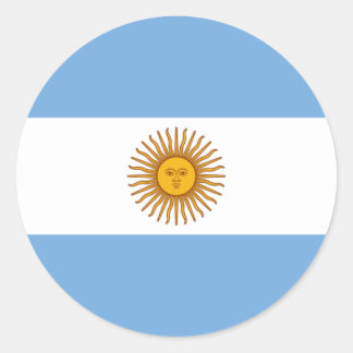 Flag of Argentina - Bandera de Argentina Classic Round Sticker