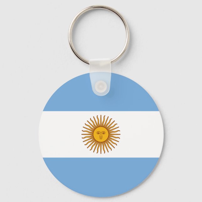 Flag of Argentina Bandera De Argentina Keychain (Front)