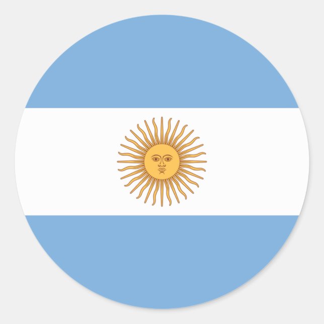 Flag of Argentina Classic Round Sticker (Front)