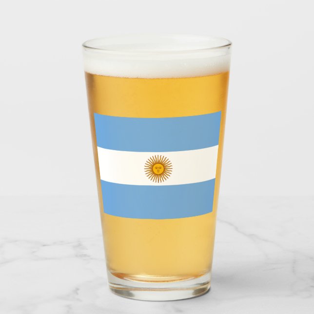 Flag of Argentina Glass (Front Filled)