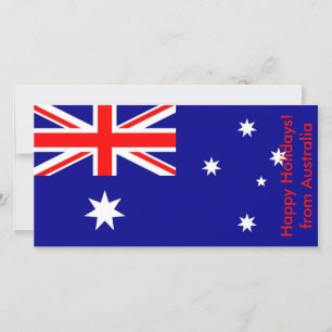 Flag of Argentina, Happy Holidays from Australia Holiday Card