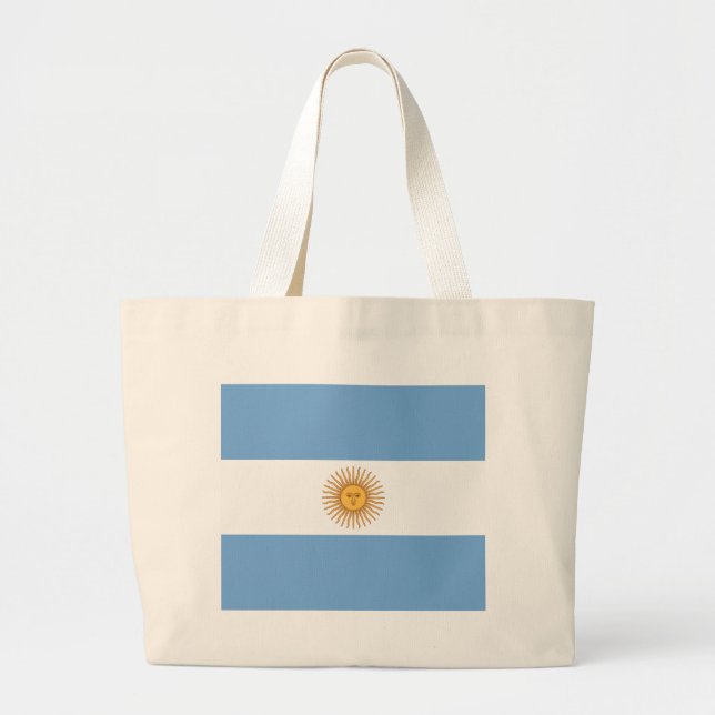 Flag of Argentina Large Tote Bag (Front)