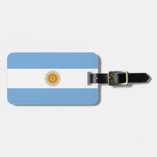 Flag of Argentina Luggage Tag w/ leather strap