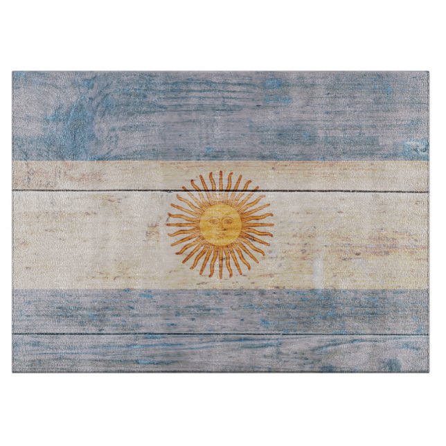 Flag of Argentina on Wood Cutting Board (Front)