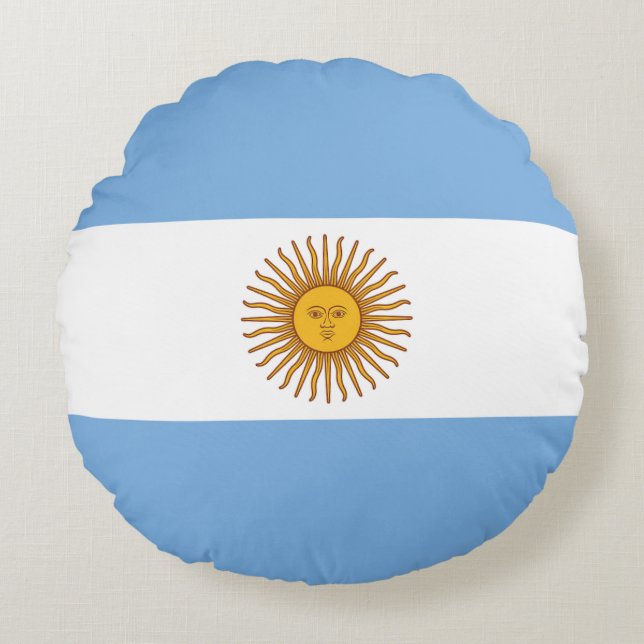 Flag of Argentina Round Pillow (Front)