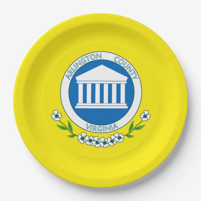 Flag of Arlington (Virginia) Paper Plate (Front)