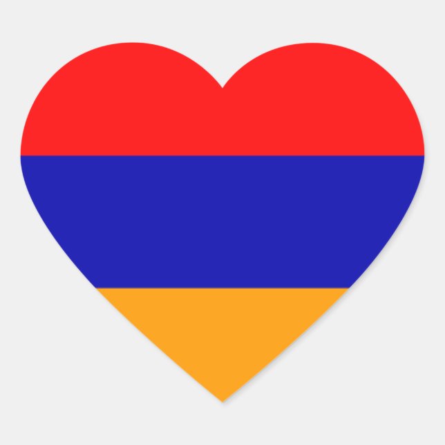 Flag of Armenia Heart Sticker (Front)