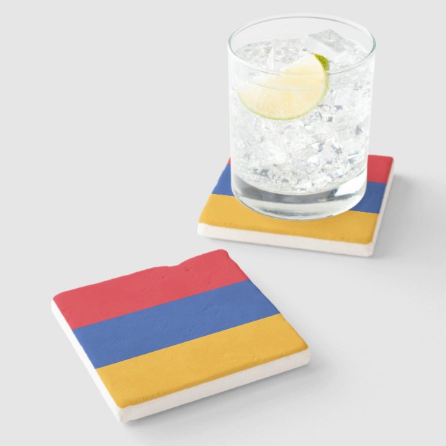 Flag of Armenia Stone Coaster (Side)