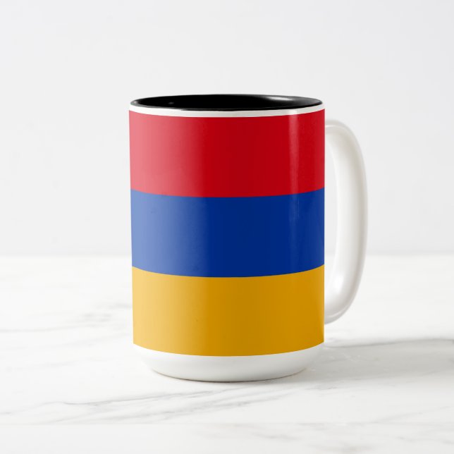 Flag of Armenia Two-Tone Coffee Mug (Front Right)