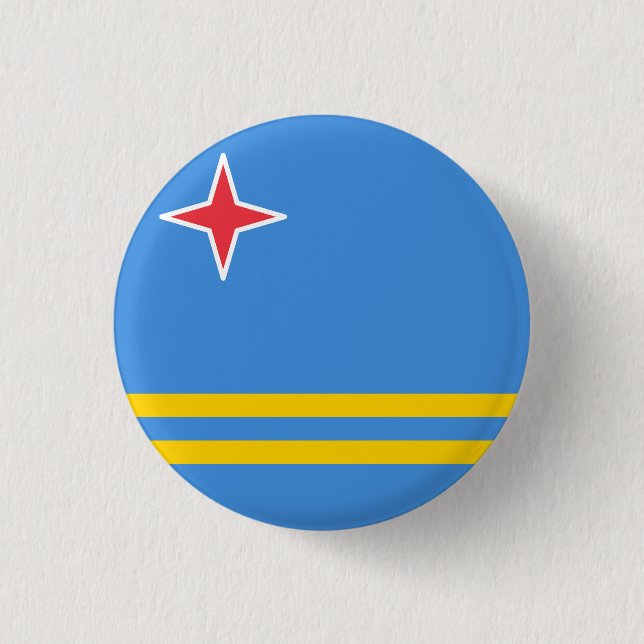 Flag of Aruba 1 Inch Round Button (Front)