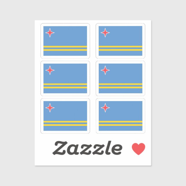 Flag of Aruba Collection pack of 6 (Sheet)