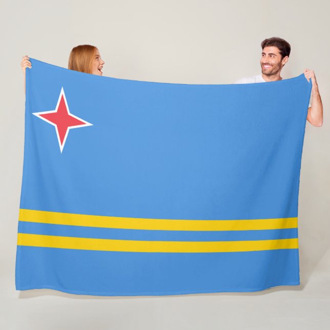 Flag of Aruba Fleece Blanket (In Situ)