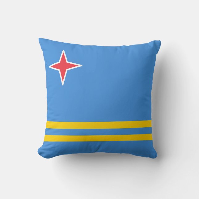 Flag of Aruba Throw Pillow (Front)