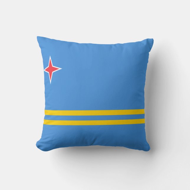 Flag of Aruba Throw Pillow (Front)