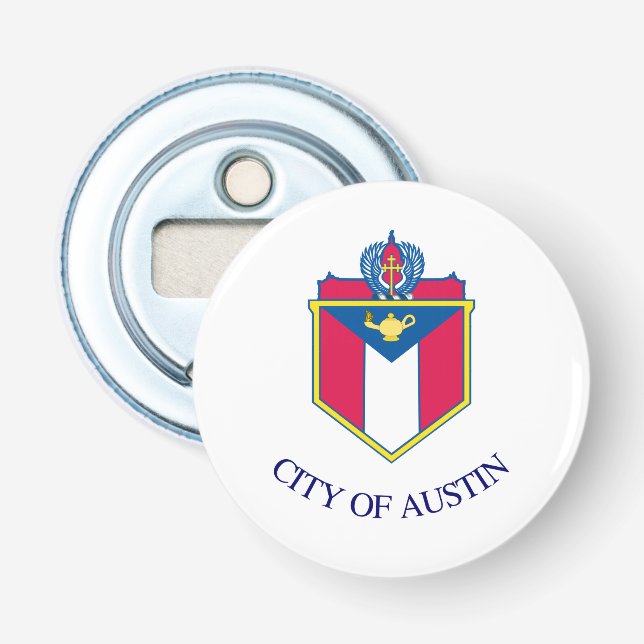 Flag of Austin, Texas Bottle Opener (Front)