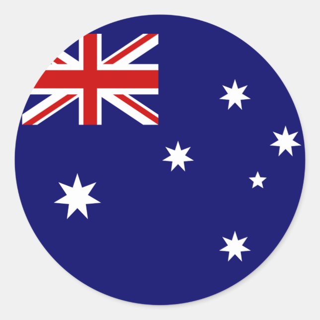 Flag of Australia Classic Round Sticker (Front)