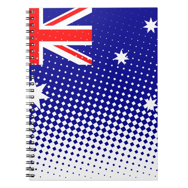Flag Of Australia With Halftone Effect Notebook (Front)