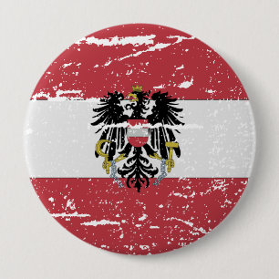 FLAG OF AUSTRIA COAT OF ARMS 4 INCH ROUND BUTTON