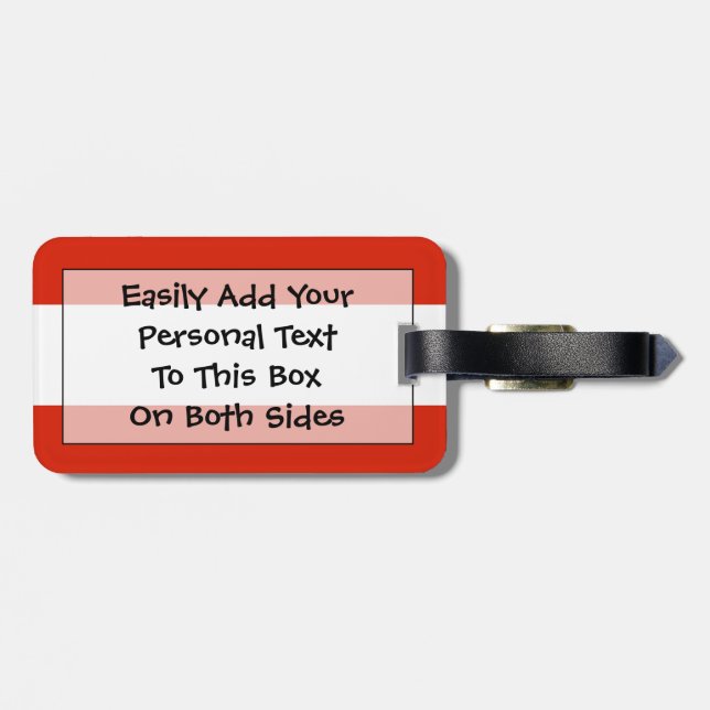 Flag of Austria Easy ID Luggage Tag (Back Horizontal)