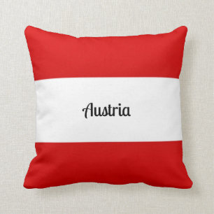 Flag of Austria Throw Pillow