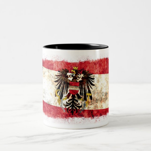 Flag of Austria Two-Tone Coffee Mug (Center)