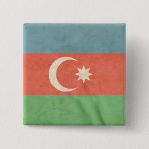 Flag of Azerbaijan 2 Inch Square Button