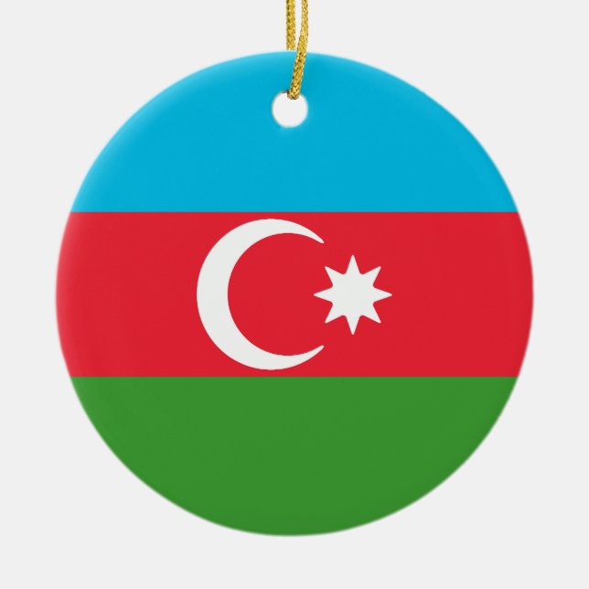 Flag of Azerbaijan Ceramic Ornament (Front)