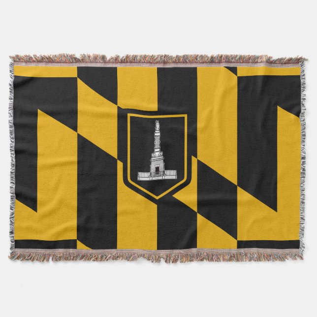 Flag of Baltimore, Maryland Throw Blanket (Front)