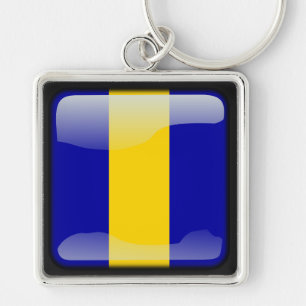 Flag of Barbados Keychain