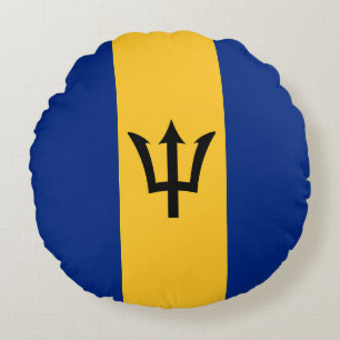 Flag of Barbados Round Pillow