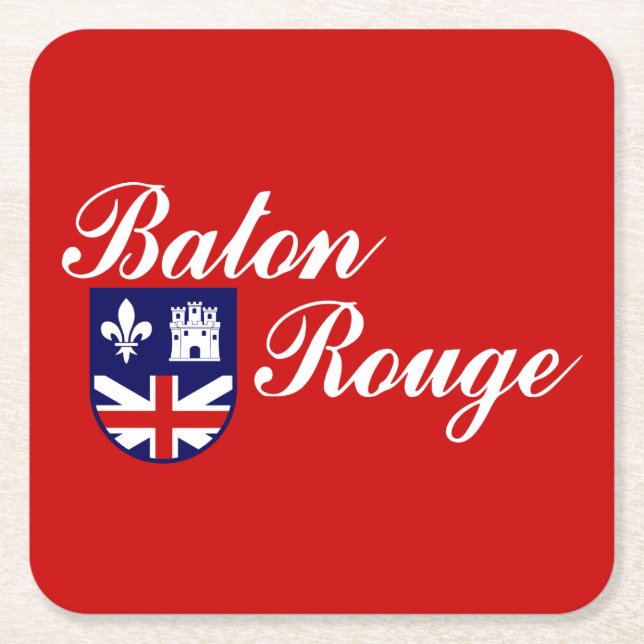 Flag of Baton Rouge, Louisiana Square Paper Coaste Coaster (Front)