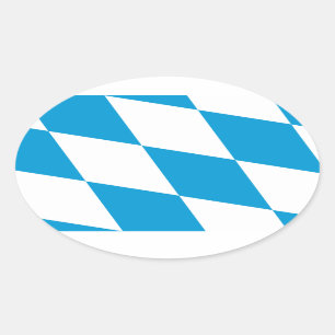 Flag of Bavaria, GERMANY Oval Sticker