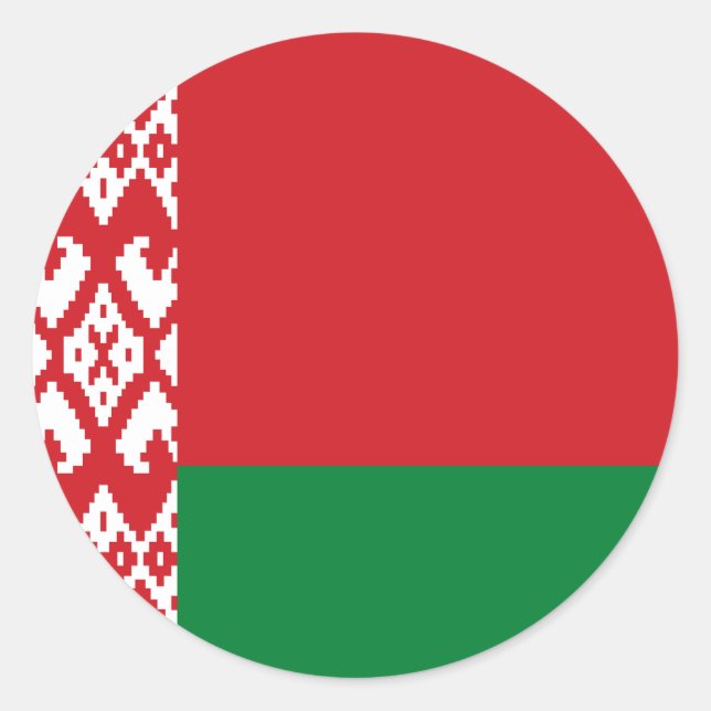 Flag of Belarus Classic Round Sticker (Front)