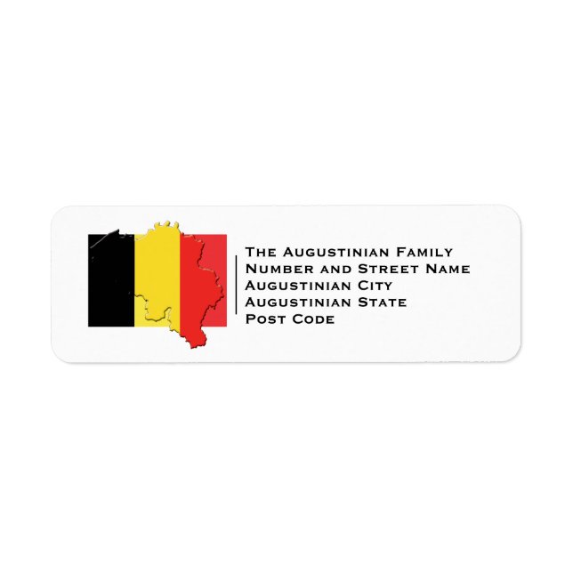 Flag of BELGIUM | Belgian Map Outline Address (Front)
