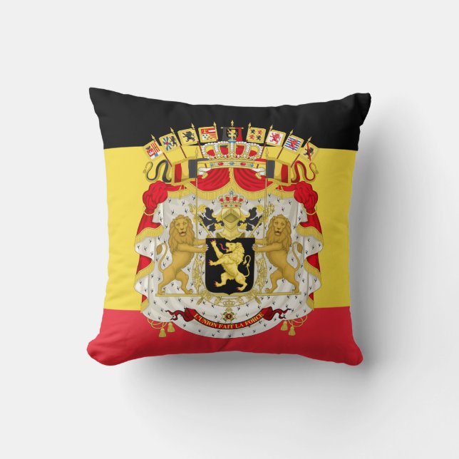 Flag of Belgium Black Yellow Red Throw Pillow (Front)