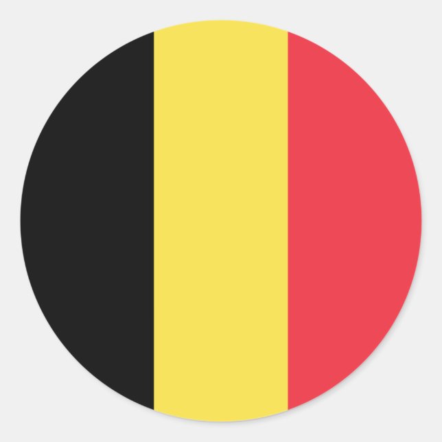 Flag of Belgium Classic Round Sticker (Front)