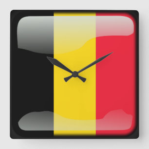Flag of Belgium Square Wall Clock