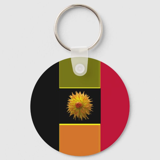 Flag Of Belgium Striped Flower Keychain (Front)
