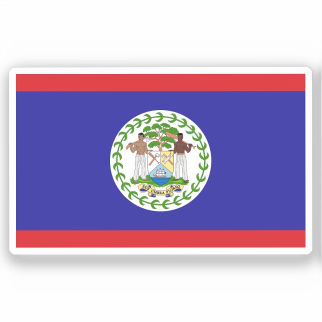 Flag of Belize Custom-Cut Vinyl Sticker (Recto)