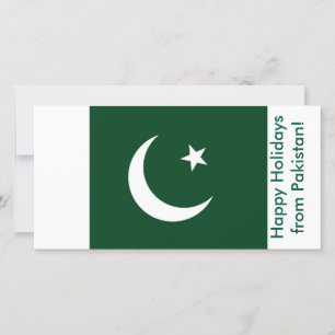 Flag of Belize, Happy Holidays from Pakistan Holiday Card