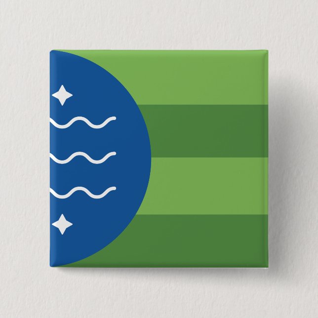 Flag of Bellingham, Washington 2 Inch Square Button (Front)